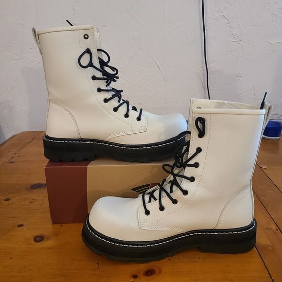 New Avenger Womens Fortune White Combat Work Safety Toe Boots Size 9.5 A701... - Picture 2 of 9